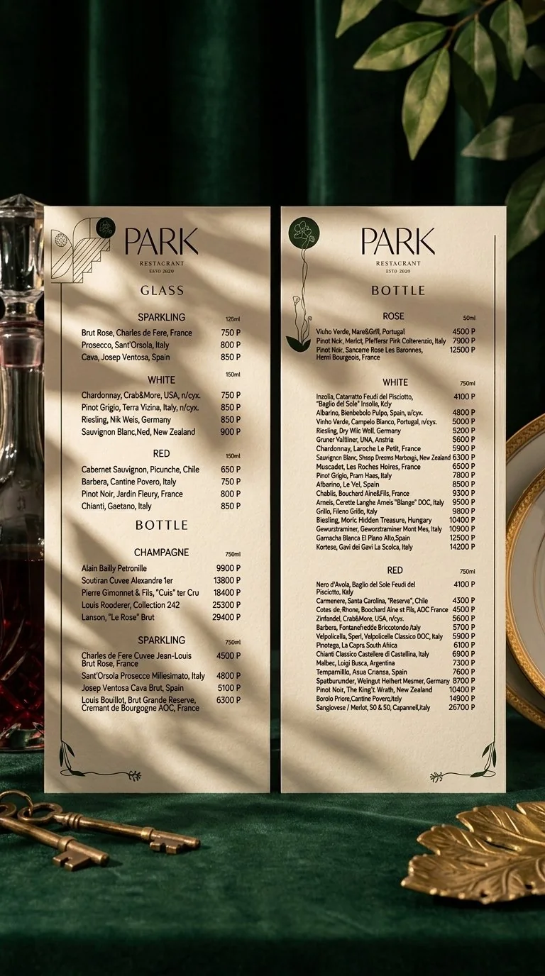 Меню ресторана PARK, 4